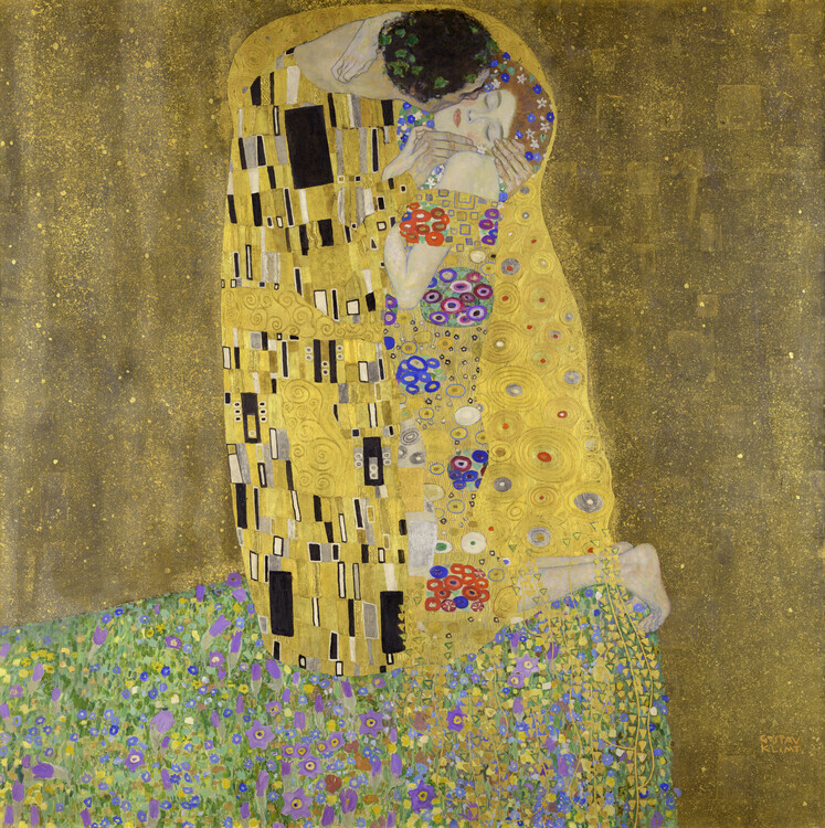 Gustav Klimt Plakát, Obraz - Polibek, Gustav Klimt, 40 × 40 cm