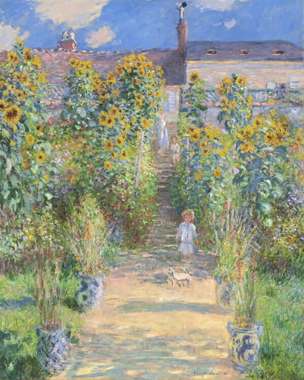 Claude Monet Plakát, Obraz - The Artist's Garden at Vetheuil (1880), Claude Monet, 30 × 40 cm