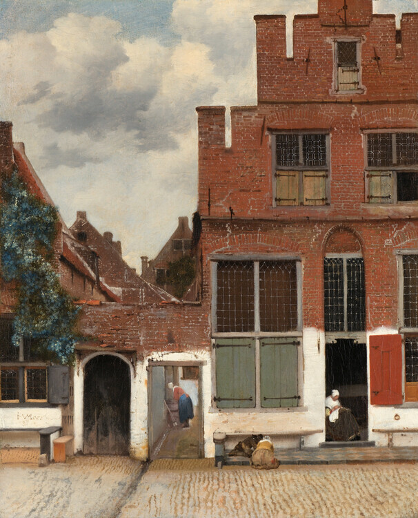 Jan Vermeer Plakát, Obraz - View of Houses in Delft, known as 'The Little Street', Jan Vermeer, 30 × 40 cm