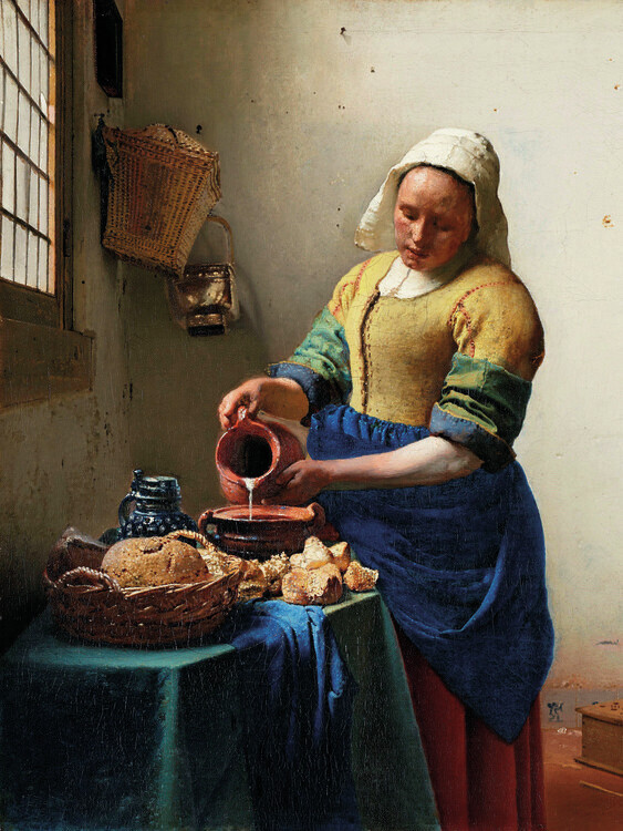 Jan Vermeer Plakát, Obraz - The Milkmaid, c.1658-60, Jan Vermeer, 30 × 40 cm