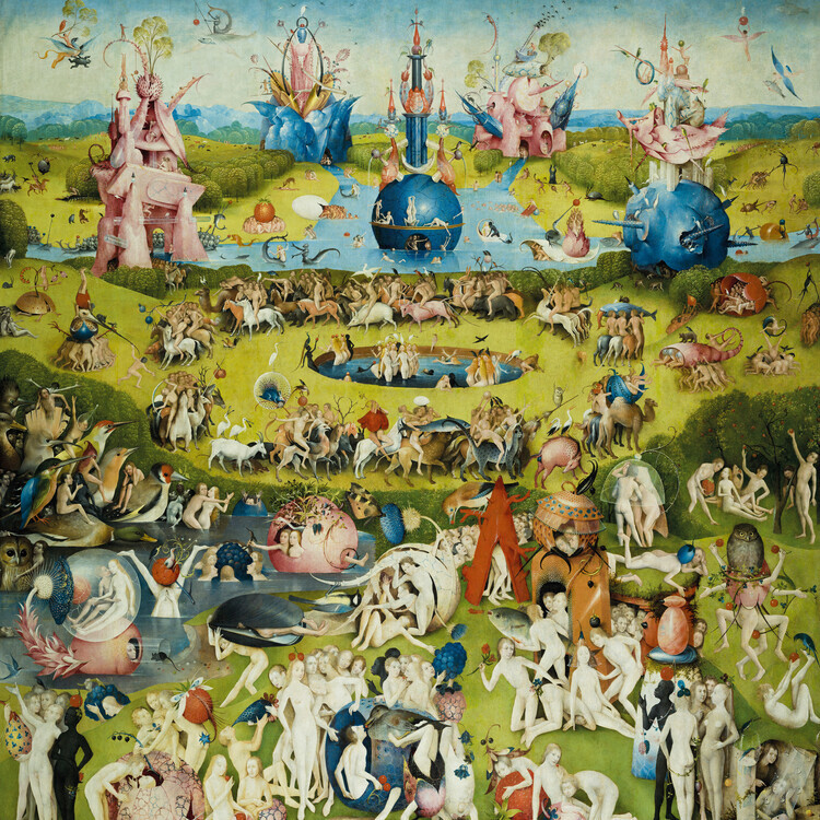 Hieronymus Bosch Plakát, Obraz - Zahrada pozemských rozkoší, Hieronymus Bosch, 40 × 40 cm