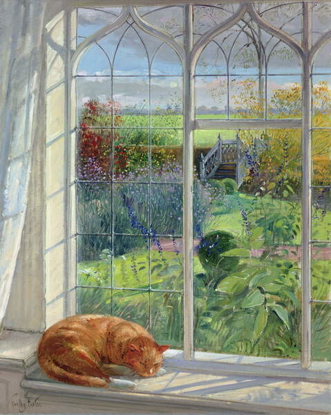 Timothy Easton Plakát, Obraz - Sleeping Cat and Chinese Bridge, Timothy Easton, 30 × 40 cm