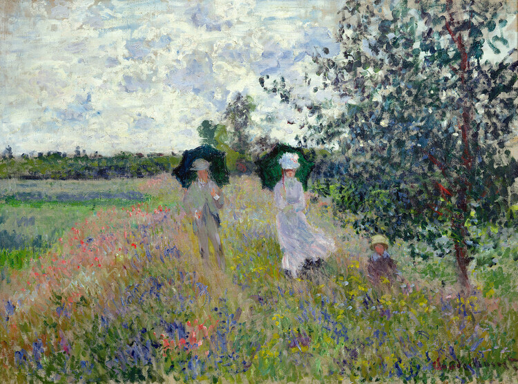 Claude Monet Plakát, Obraz - Promenade near Argenteuil (1873), Claude Monet, 40 × 30 cm