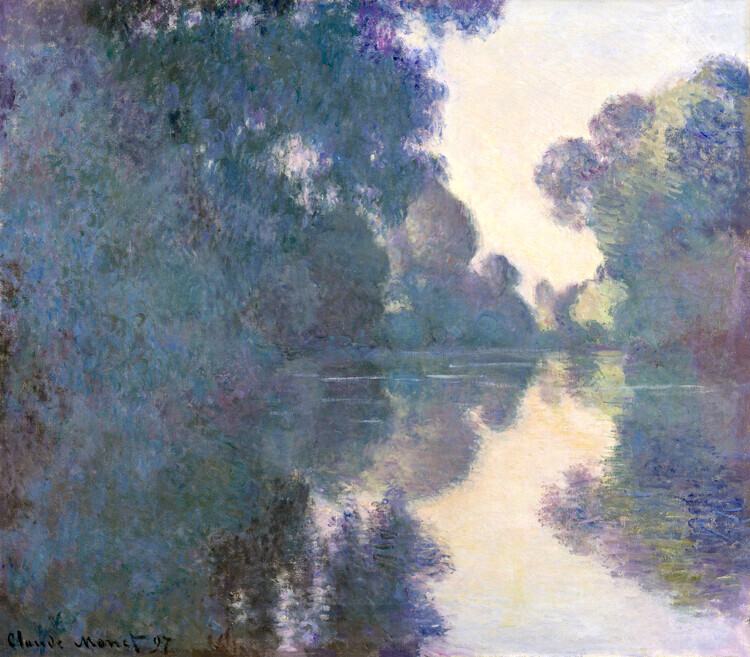 Claude Monet Plakát, Obraz - Morning on the Seine, Effect of Mist, Claude Monet, 40 × 35.1 cm