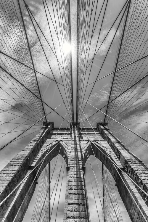 Melanie Viola Plakát, Obraz - NEW YORK CITY Brooklyn Bridge in Detail, Melanie Viola, 26.7 × 40 cm