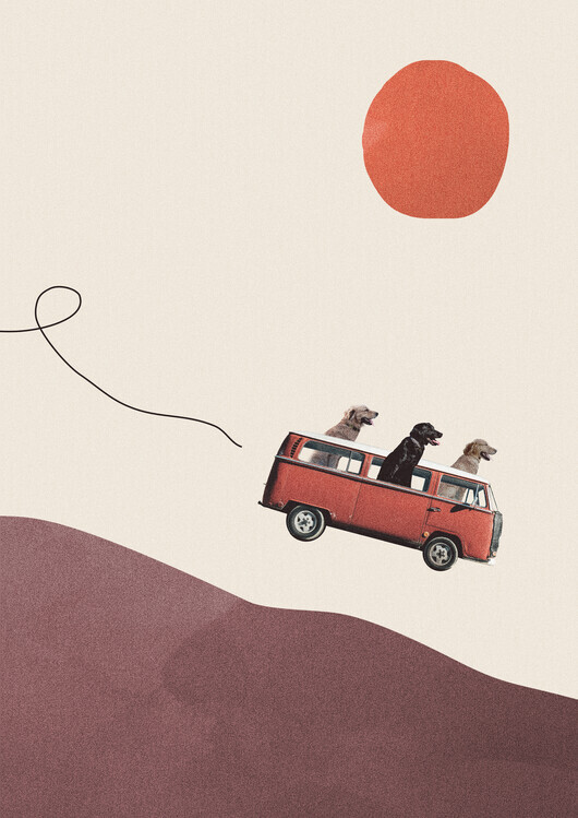 Maarten Léon Plakát, Obraz - Adventure gang, Maarten Léon, 30 × 40 cm