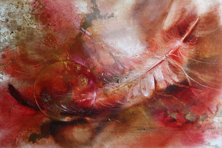 Annette Schmucker Plakát, Obraz - Feather and glass, Annette Schmucker, 40 × 26.7 cm