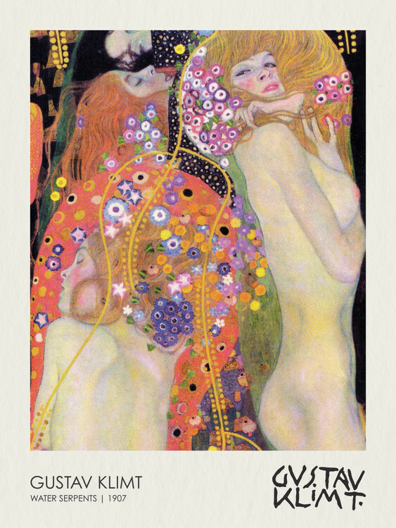 Gustav Klimt Plakát, Obraz - Water Serpents II. (Girlfriends) 1907, Gustav Klimt, 30 × 40 cm