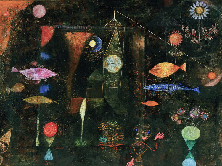 Paul Klee Plakát, Obraz - Fish Magic, Paul Klee, 40 × 30 cm
