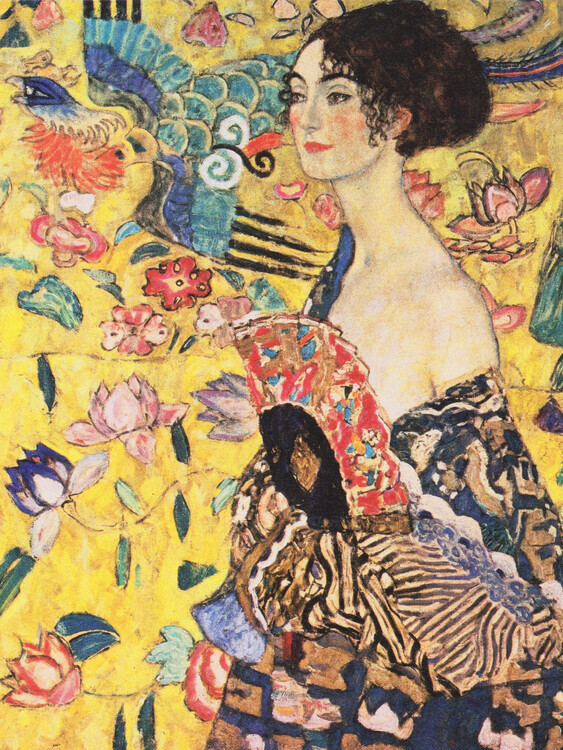 Gustav Klimt Plakát, Obraz - Lady with a Fan (1918), Gustav Klimt, 30 × 40 cm