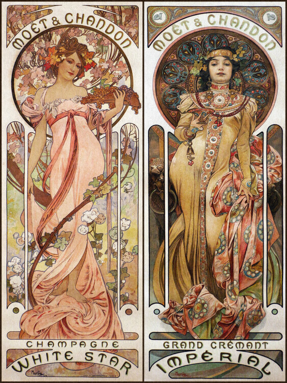Alfons Mucha Plakát, Obraz - Moet & Chandon, Alfons Mucha, 30 × 40 cm