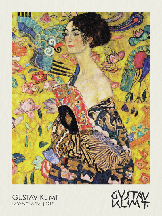 Gustav Klimt Plakát, Obraz - Dáma s vějířem (1917), Gustav Klimt, 30 × 40 cm