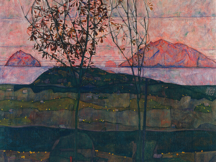 Egon Schiele Plakát, Obraz - Setting Sun, Egon Schiele, 40 × 30 cm