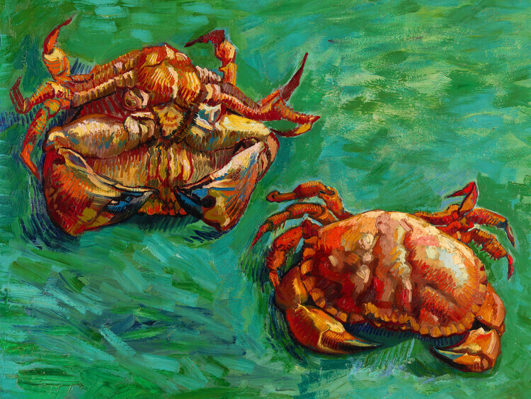 Vincent van Gogh Plakát, Obraz - Two Crabs (1889), Vincent van Gogh, 40 × 30 cm