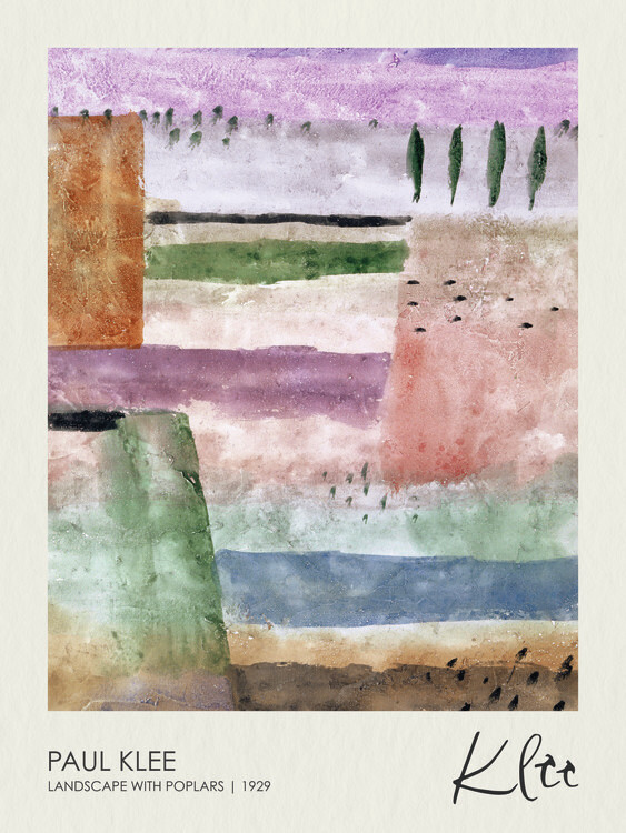Paul Klee Plakát, Obraz - Landscape with Poplars (1929), Paul Klee, 30 × 40 cm