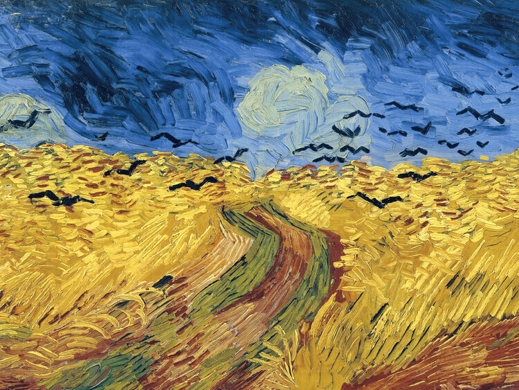 Vincent van Gogh Plakát, Obraz - Wheatfield with Crows, Vincent van Gogh, 40 × 30 cm