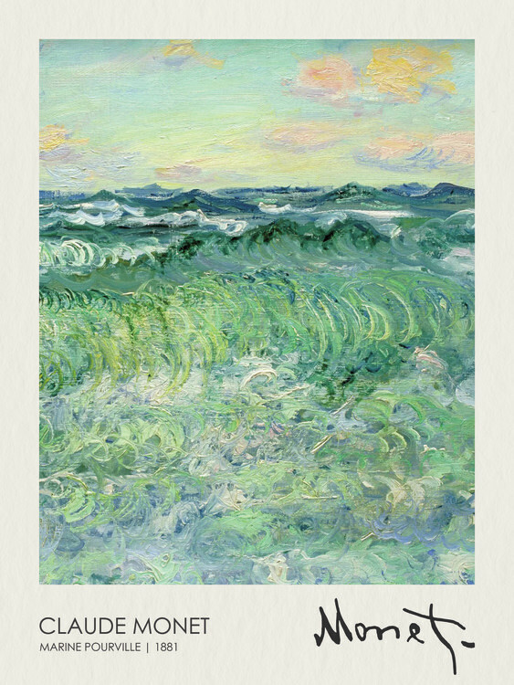 Claude Monet Plakát, Obraz - Marine Pourville (1881), Claude Monet, 30 × 40 cm