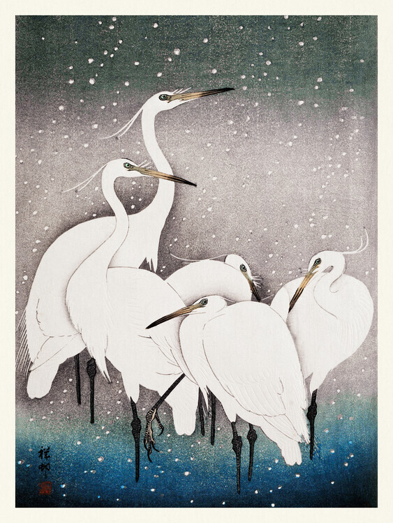 Ohara Koson Plakát, Obraz - Group of Egrets, Ohara Koson, 30 × 40 cm