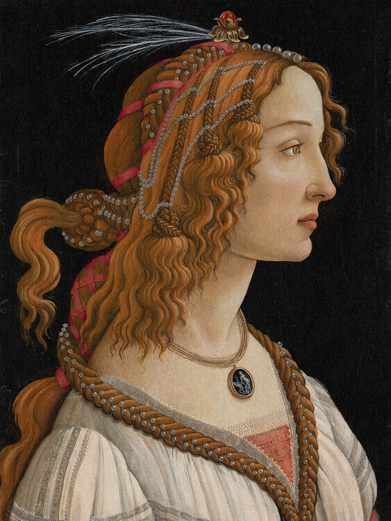 Sandro Botticelli Plakát, Obraz - Portrait of Simonetta Vespucci, Sandro Botticelli, 30 × 40 cm