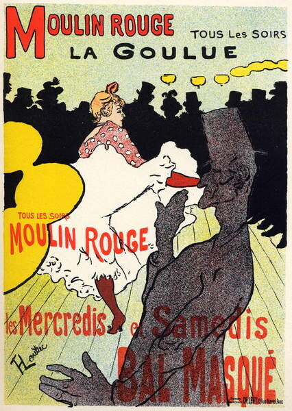 Toulouse-Lautrec, Henri de Plakát, Obraz - La Goulue, Toulouse-Lautrec, Henri de, 30 × 40 cm