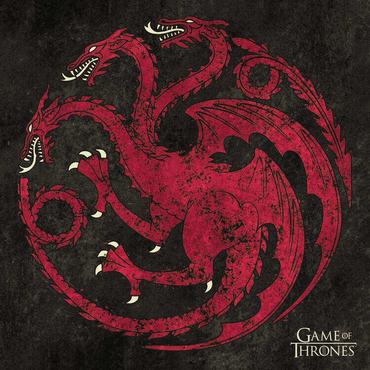 Europosters Plakát, Obraz - Game of Thrones - Targaryen sigil, 40 × 40 cm