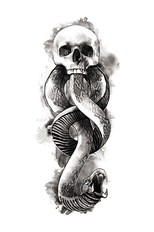 Europosters Plakát, Obraz - Death Eater Symbol, 26.7 × 40 cm