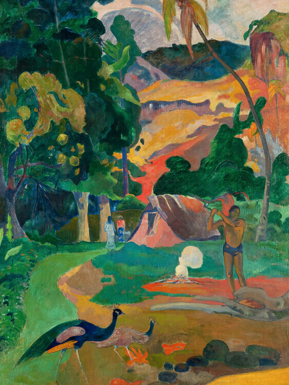 Paul Gauguin Plakát, Obraz - Landscape with Peacocks, Paul Gauguin, 30 × 40 cm