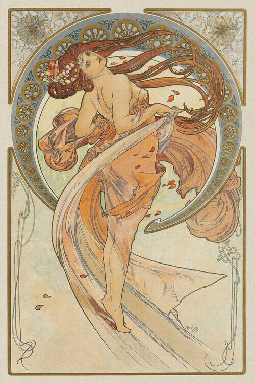 Alfons Mucha Plakát, Obraz - The Arts: Dance (1898), Alfons Mucha, 26.7 × 40 cm