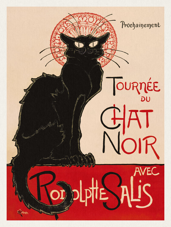 Théophile Steinlen Plakát, Obraz - The Black Cat, Théophile Steinlen, 30 × 40 cm
