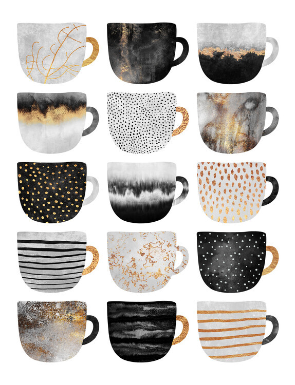 Elisabeth Fredriksson Plakát, Obraz - Pretty Coffee Cups, Elisabeth Fredriksson, 30 × 40 cm