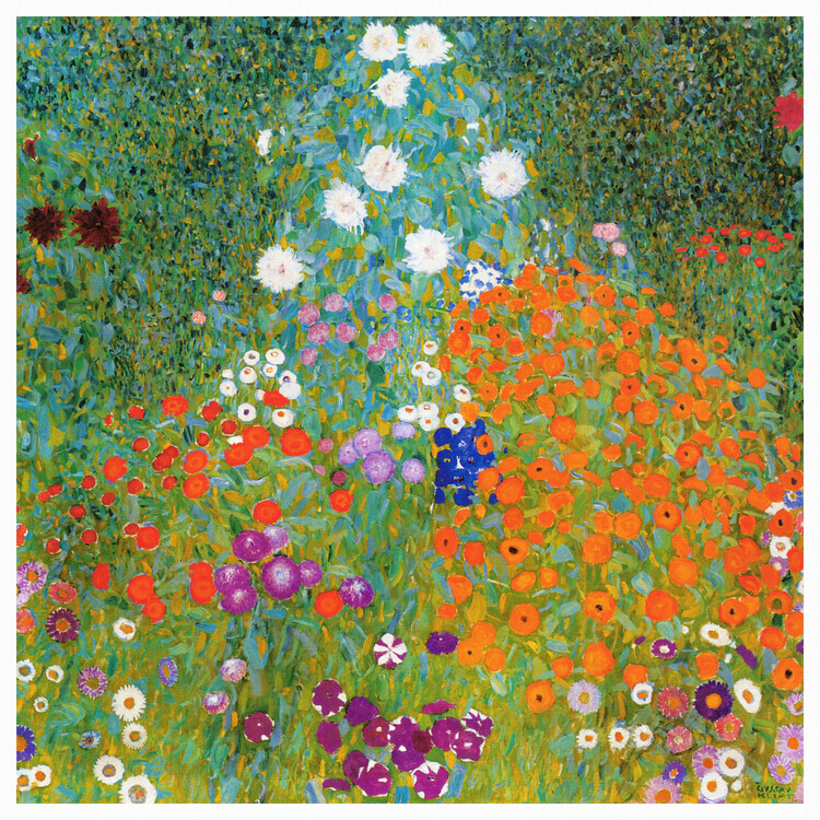 Gustav Klimt Plakát, Obraz - Cottage Garden, Gustav Klimt, 40 × 40 cm
