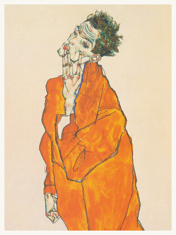 Egon Schiele Plakát, Obraz - Man in an Orange Jacket, Egon Schiele, 30 × 40 cm