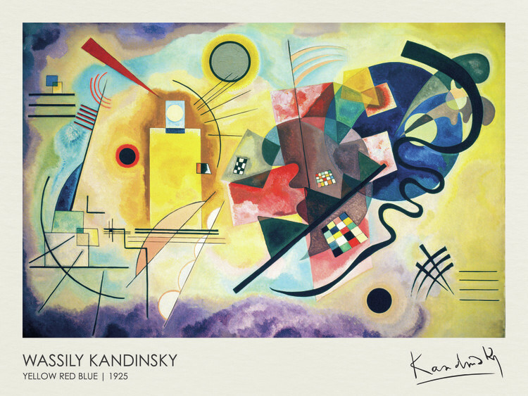 Wassily Kandinsky Plakát, Obraz - Žlutá, červená, modrá (1925), Wassily Kandinsky, 40 × 30 cm