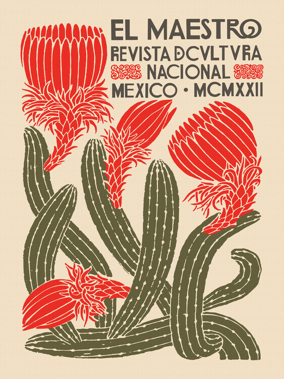 Europosters Plakát, Obraz - El Maestro Magazine Cover No.4 (Mexican Art / Cactus), 30 × 40 cm