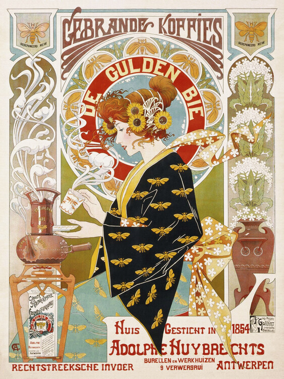 Alfons Mucha Plakát, Obraz - Coffee Shop Advert, Alfons Mucha, 30 × 40 cm