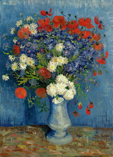 Vincent van Gogh Plakát, Obraz - Still Life: Vase with Cornflowers and Poppies, 1887, Vincent van Gogh, 30 × 40 cm
