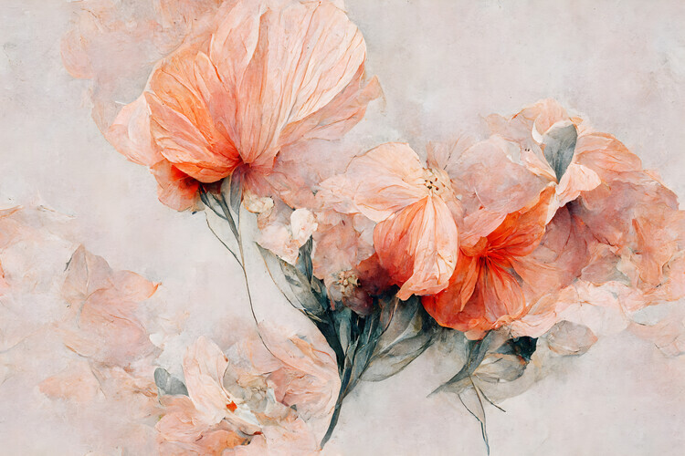 Treechild Plakát, Obraz - Wild Flowers On Beige Background, Treechild, 40 × 26.7 cm