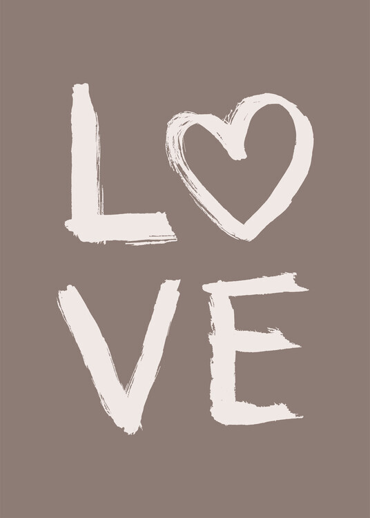 1X Plakát, Obraz - LOVE Toothy Brown, 30 × 40 cm