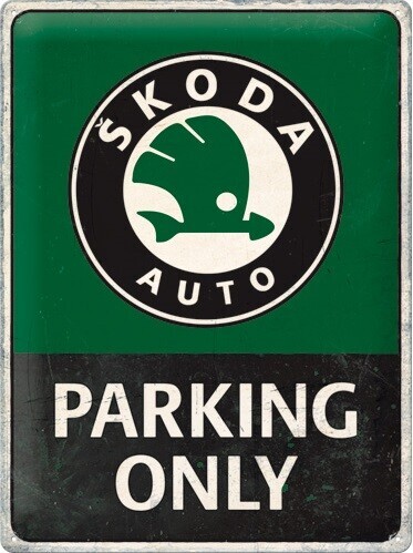 Postershop Plechová cedule Škoda Auto - Parking Only, 30 x 40 cm