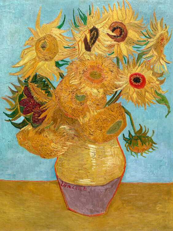 Vincent van Gogh Plakát, Obraz - Vase with Twelve Sunflowers, Vincent van Gogh, 30 × 40 cm