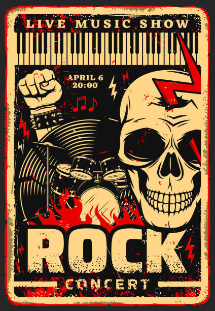 seamartini Plakát, Obraz - Rock music festival concert vector poster, seamartini, 26.7 × 40 cm