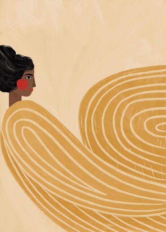 Bea Muller Plakát, Obraz - The Woman With the Yellow Stripes, Bea Muller, 30 × 40 cm