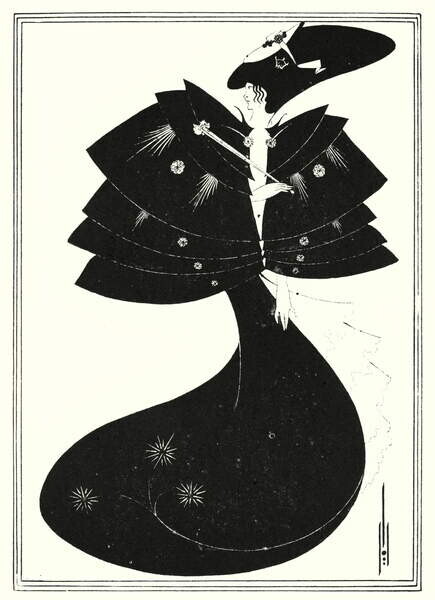 Beardsley, Aubrey (1872-98) Plakát, Obraz - The Black Cape 1920, Beardsley, Aubrey (1872-98), 30 × 40 cm