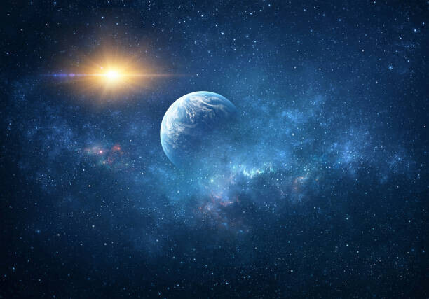 titoOnz Plakát, Obraz - Planet, sun, stars and Universe, titoOnz, 40 × 26.7 cm