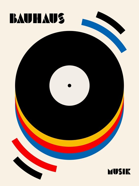 Retrodrome Plakát, Obraz - Bauhaus Musik Retro Illustration, Retrodrome, 30 × 40 cm