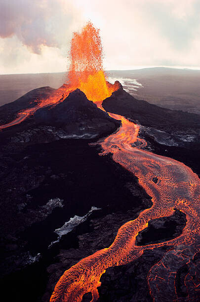 Jim Sugar Plakát, Obraz - Kilauea Volcano Erupting, Jim Sugar, 26.7 × 40 cm