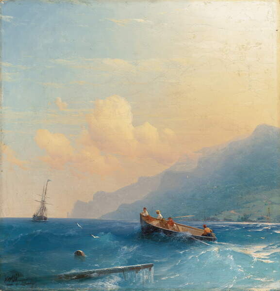 Aivazovsky, Ivan Konstantinovich Plakát, Obraz - Searching for Survivors, 1863, Aivazovsky, Ivan Konstantinovich, 40 × 40 cm