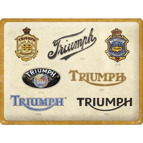 Postershop Plechová cedule Triumph - Logo Evolution, 40 x 30 cm