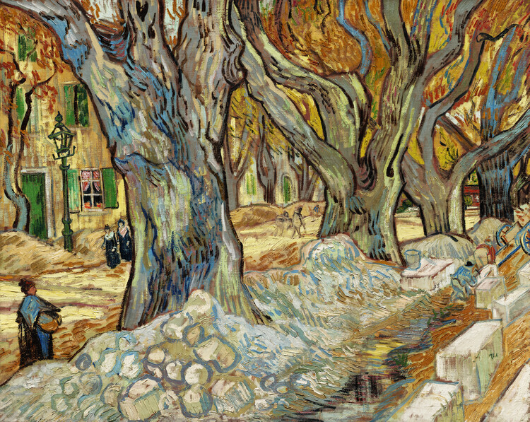 Vincent van Gogh Plakát, Obraz - The Large Plane Trees, Vincent van Gogh, 40 × 30 cm