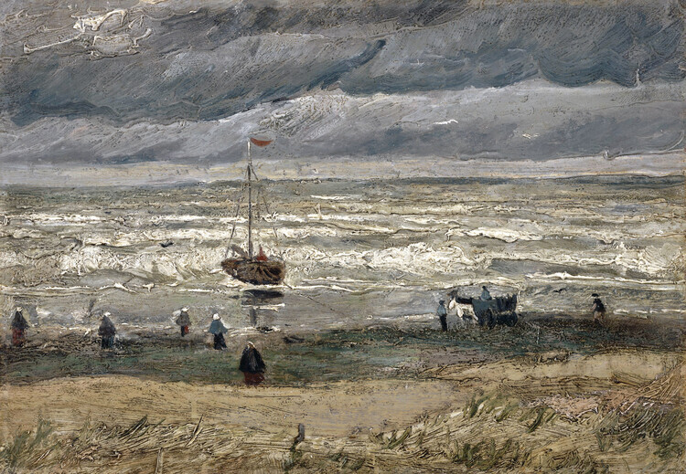 Vincent van Gogh Plakát, Obraz - Beach at Scheveningen in Stormy Weather (1882), Vincent van Gogh, 40 × 26.7 cm